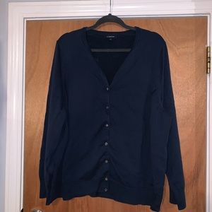 Lands end navy blue cardigan